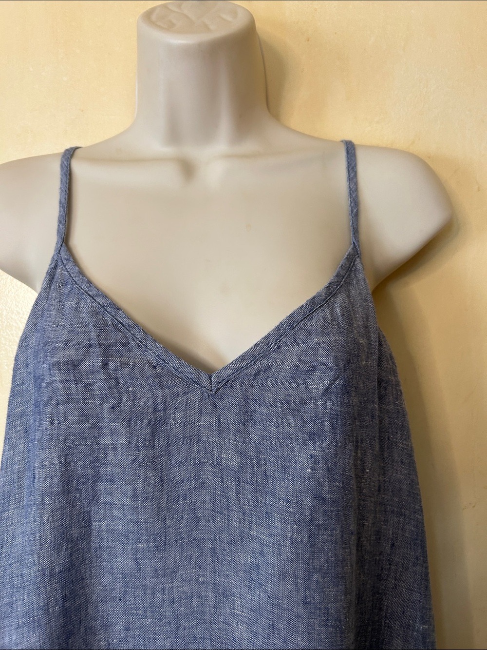 Artisan Ny Chambray Blue Linen Maxi Slip Dress size 6 - Picture 3 of 11